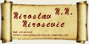 Miroslav Mirošević vizit kartica